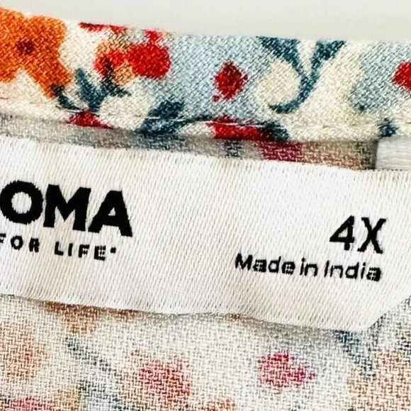 NWT SONOMA Women Long Sleeve Keyhole Neck Pullover Floral Shirt Plus Size 4X - Picture 9 of 11